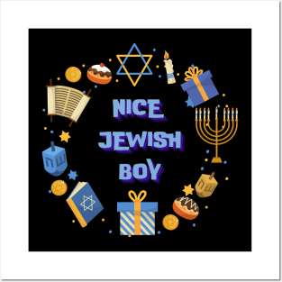 nice jewish boy 2023 hanukkah clothing Posters and Art